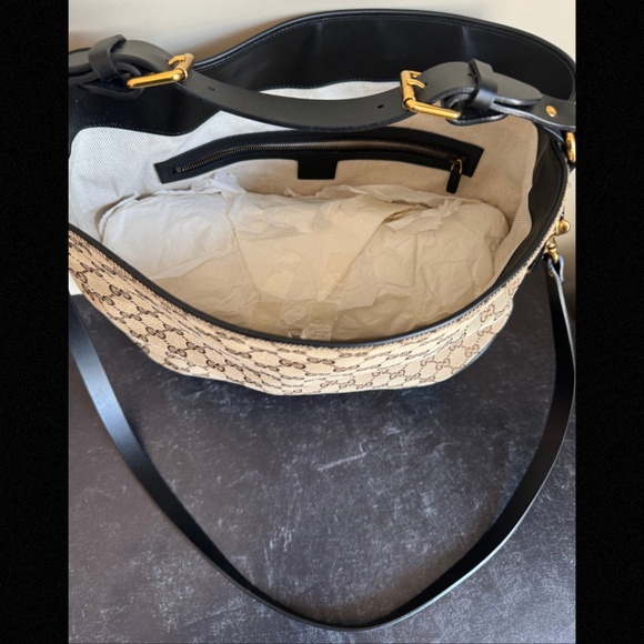 GUCCI: Studded Original GG Canvas Hobo Bag (No Damage: Only Used Once) - Picture 7 of 8